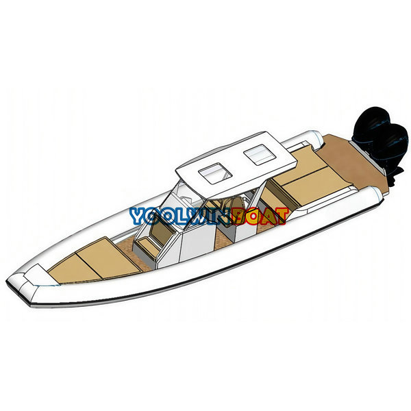 32 Foot RIB Leisure Luxurious Semi Rigid Aluminum Boats with Sunbed