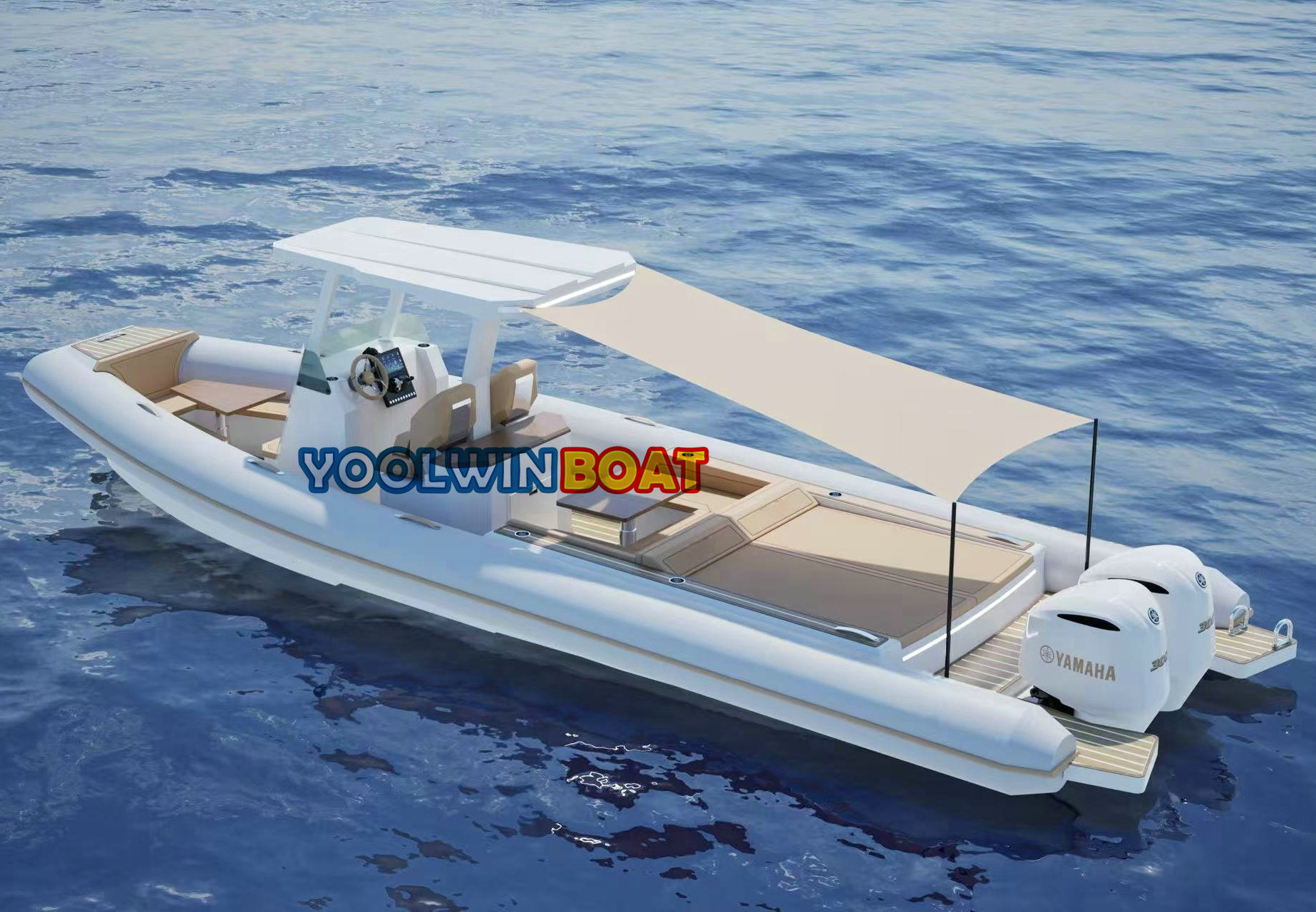 9.6m Large Luxury Aluminum Best Rigid Inflatable Boat with Electric toilet