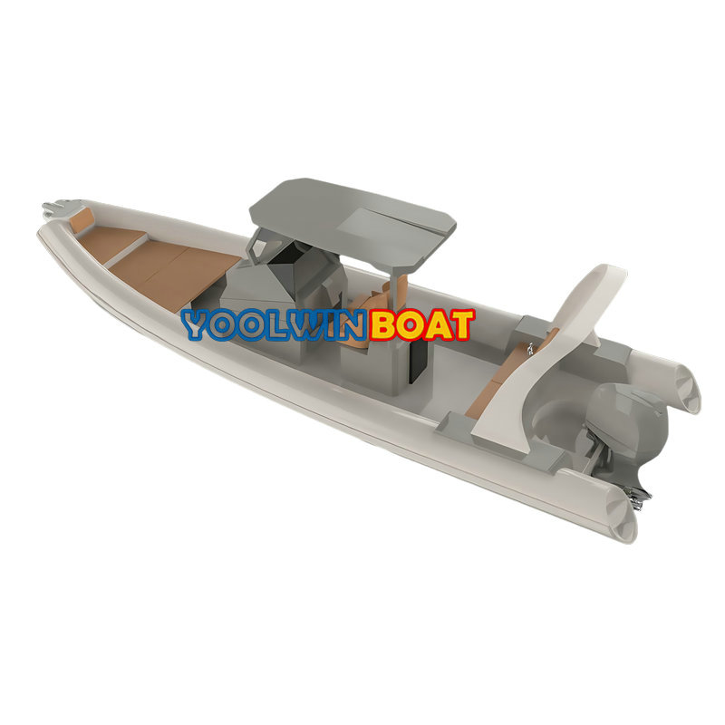 New 900 Leisure Fiberglass Semi Rigid Inflatable RIB Boat for Sale