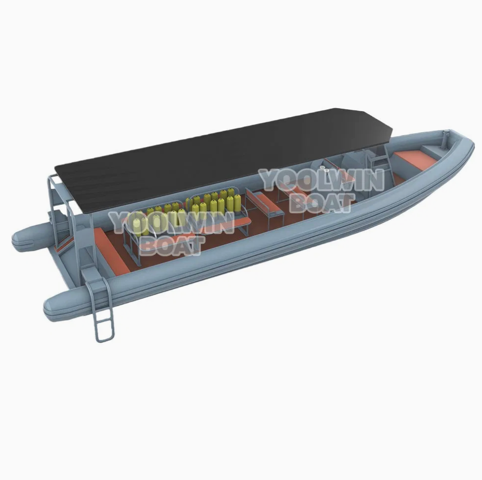12m scuba diving deep v aluminum inflatable ribs boat