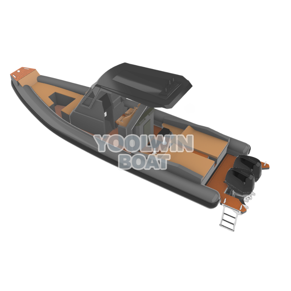 32 Foot RIB Leisure Luxurious Semi Rigid Aluminum Boats with Sunbed
