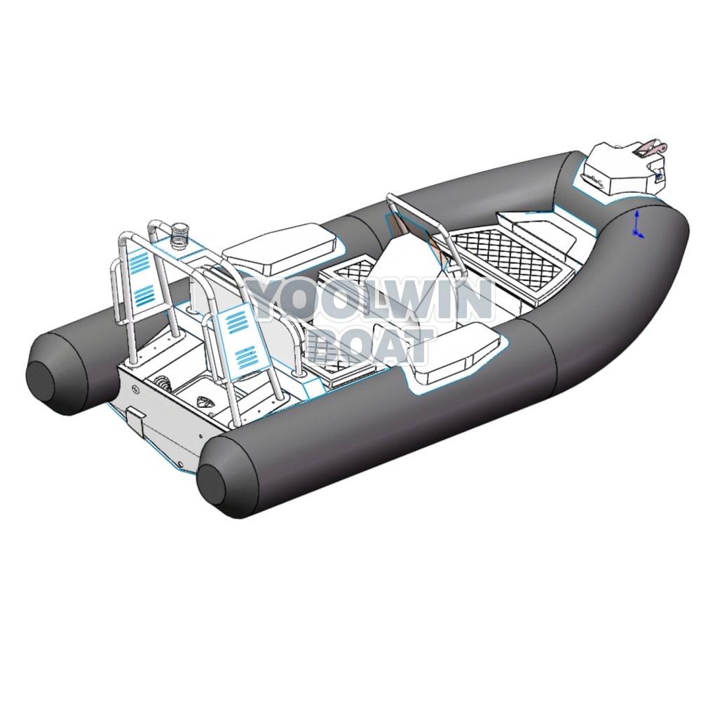 390 Classic Aluminum Semi Rigid Row RHIB RIB Boat with Console