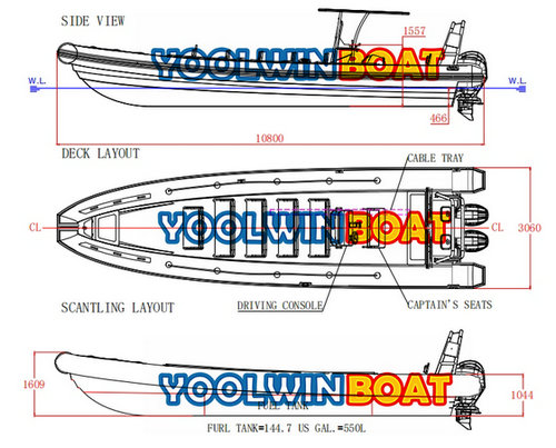 35 foot rigid inflatable aluminum boats structure