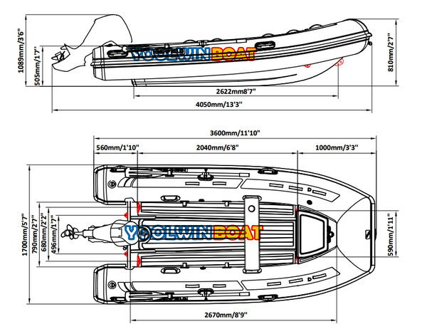 360 aluminum tender boat structure