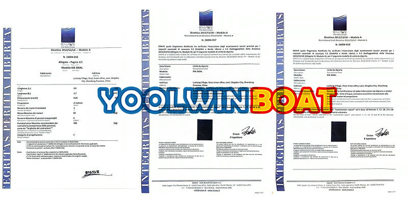 yoolwin aluminum rib boat ce