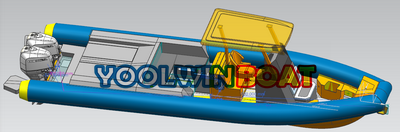 960 Italy design aluminum rigid rib boats with T-top