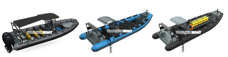 860 aluminum diving rib boat